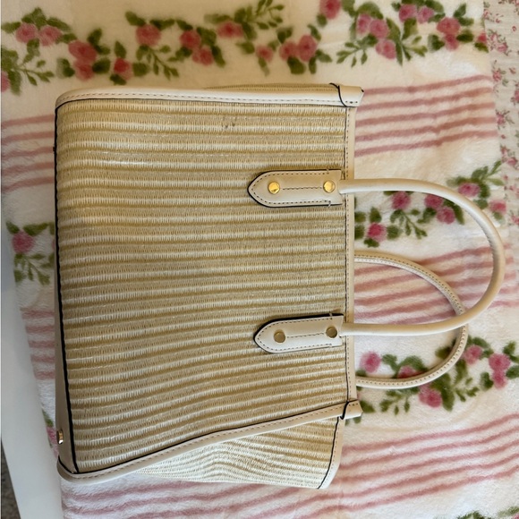 kate spade Cream Straw Tote with Red Ladybug Motif - Picture 2 of 6